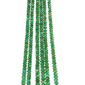 Genuine Emerald Faceted Rondelle Beads-3-6mm Approx-14inch-Natural Emerald Rondelle Beads-Emerald Beads-Gemstone for Jewelry-Faceted Emerald