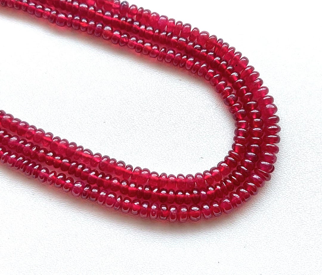 Genuine Natural Ruby Smooth Rondelle Beads, 2.5-3.5mm, 16 Inch, Longido ...