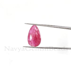 Natural Ruby Faceted Pear Shape Cabochon-Ruby Faceted-Pink Ruby-Pear Shape-Glass Filled Pear Cabochons Gemstone-Ruby Cabochon for Jewelry
