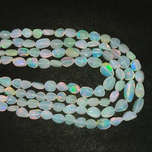 Natural Ethiopian Opal Beads-Smooth Flashy Opal Beads-Ethiopian Opal Nugget Beads-Opal Beads-Smooth Nugget Beads-Opal Gemstone Beads-16 inch
