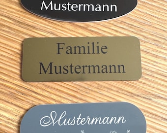 Panneau - panneau de sonnette - panneau de porte avec nom personnalisable individuellement