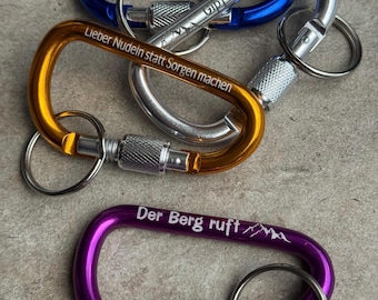 Personalized carabiner with screw