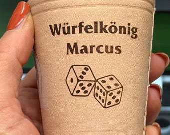 Würfelbecher Leder Personalisierbar