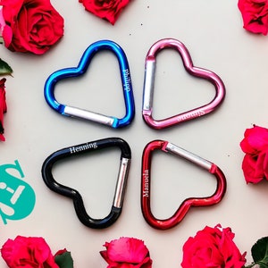 Carabiner heart shape personalizable image 1