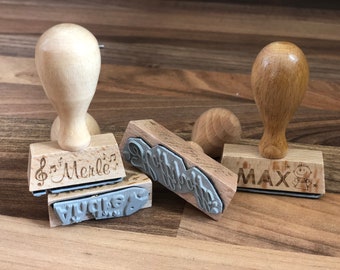 Holzstempel mit Lasergravur