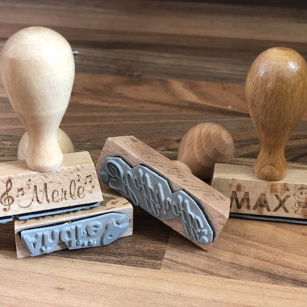 Holzstempel mit Lasergravur