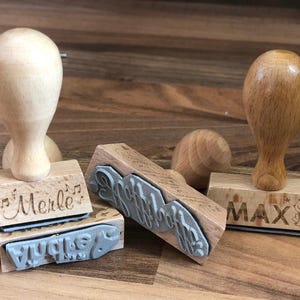 Holzstempel mit Lasergravur