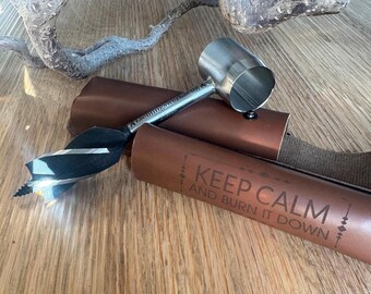 Perceuse à main Bushcraft avec étui personnalisable, feu suédois