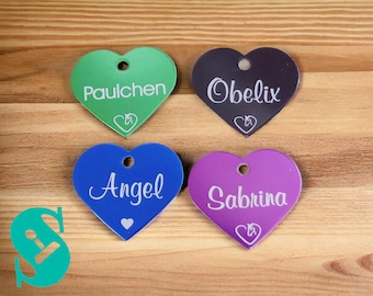 Heart-shaped tag with personalization, animal tag, horse tag, key ring