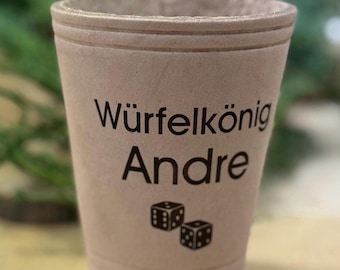 Leren dobbelbeker, aanpasbaar