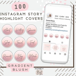 Instagram Story Highlight Covers - Instagram Stories - Instagram Story Covers - Blush Pink Pretty - Handwritten - Highlights
