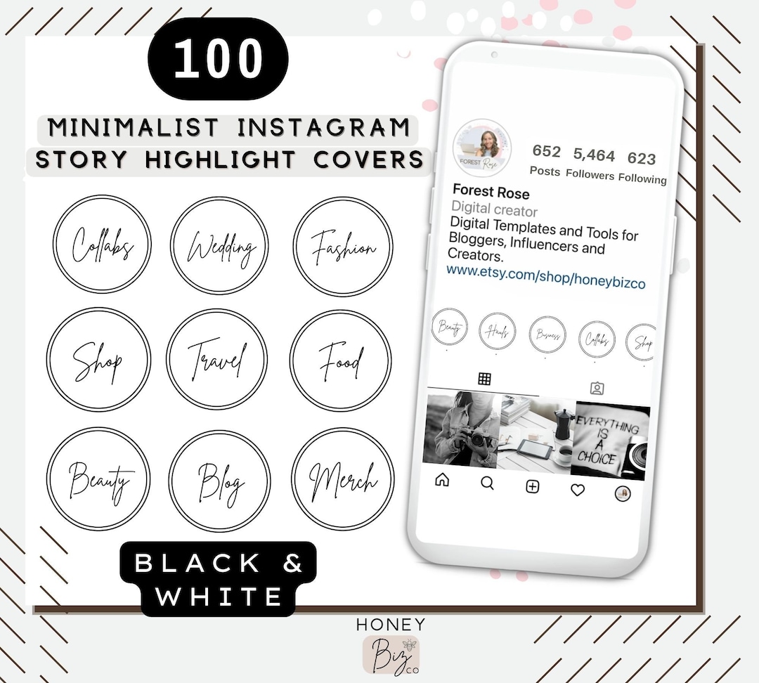 Minimalist Instagram Story Highlight Covers Instagram Etsy