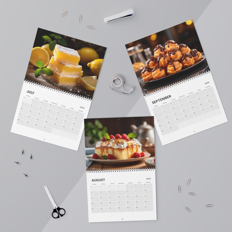 Desserts Calendar 2024, Food Calendar Etsy