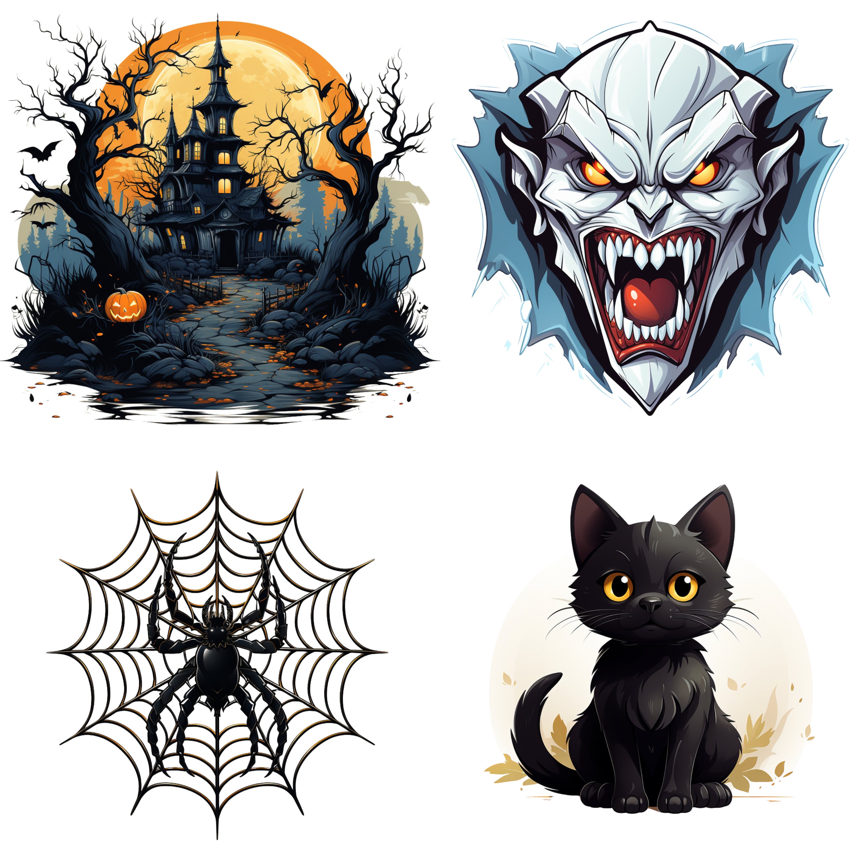 30 Halloween Clip Art, Transparent Pngs, for Commercial Use - Etsy