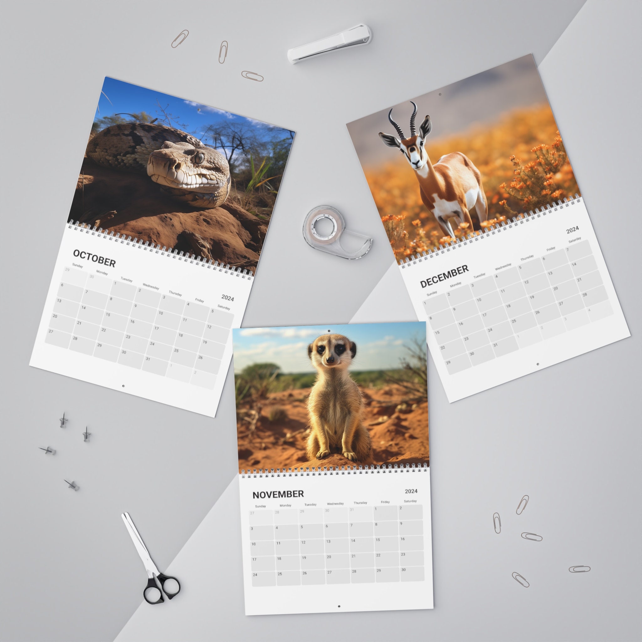 African Wildlife Calendar (2024) sold by Fireplace HighRise SKU