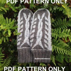 Nirah Mittens Knitting Pattern [PDF PATTERN ONLY], snake mittens, knitted gloves