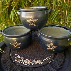 Calderone della strega, ciotola per pozioni, stregoneria, strega, wicca, pentagramma pagano