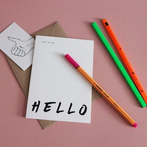 Just To Say Hello A6 Tarjeta de felicitación en blanco o marrón reciclado incluye sobre