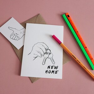 Il nuovo biglietto di auguri Home A6 su carta bianca o marrone riciclato include la busta