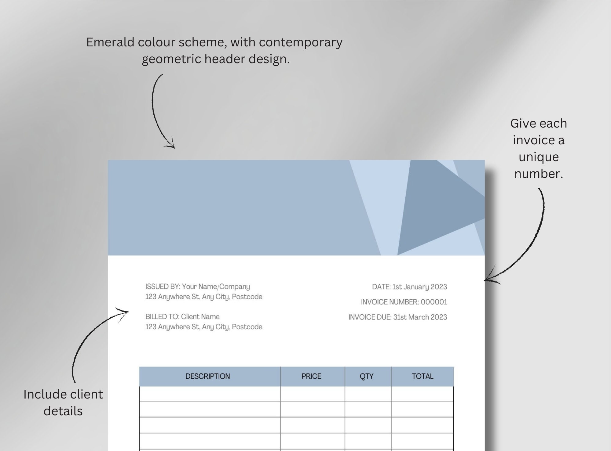 Invoice Template, Customisable Invoice Template Download, Canva ...