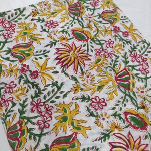 Indian Hand Block Print Soft Fabric By Meter, 100 % Pure Cotton Handwork  Fabric