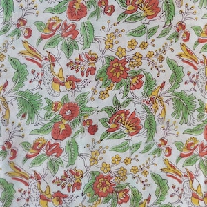 5 Yards Hand Block Print Fabric, Indian Cotton Fabric, Printed Cotton Fabric, Hand Printed Fabric, Printed Fabric, Block Print Fabric