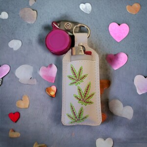 Key fob/Key-chain, lighter / chap-stick holder White