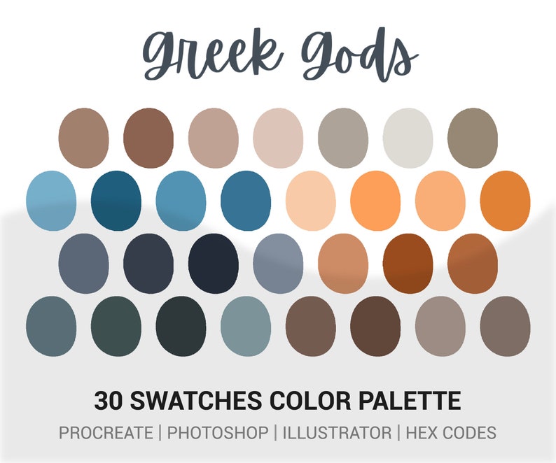 Greek Gods Procreate Color Palette Color Swatches Ipad Etsy