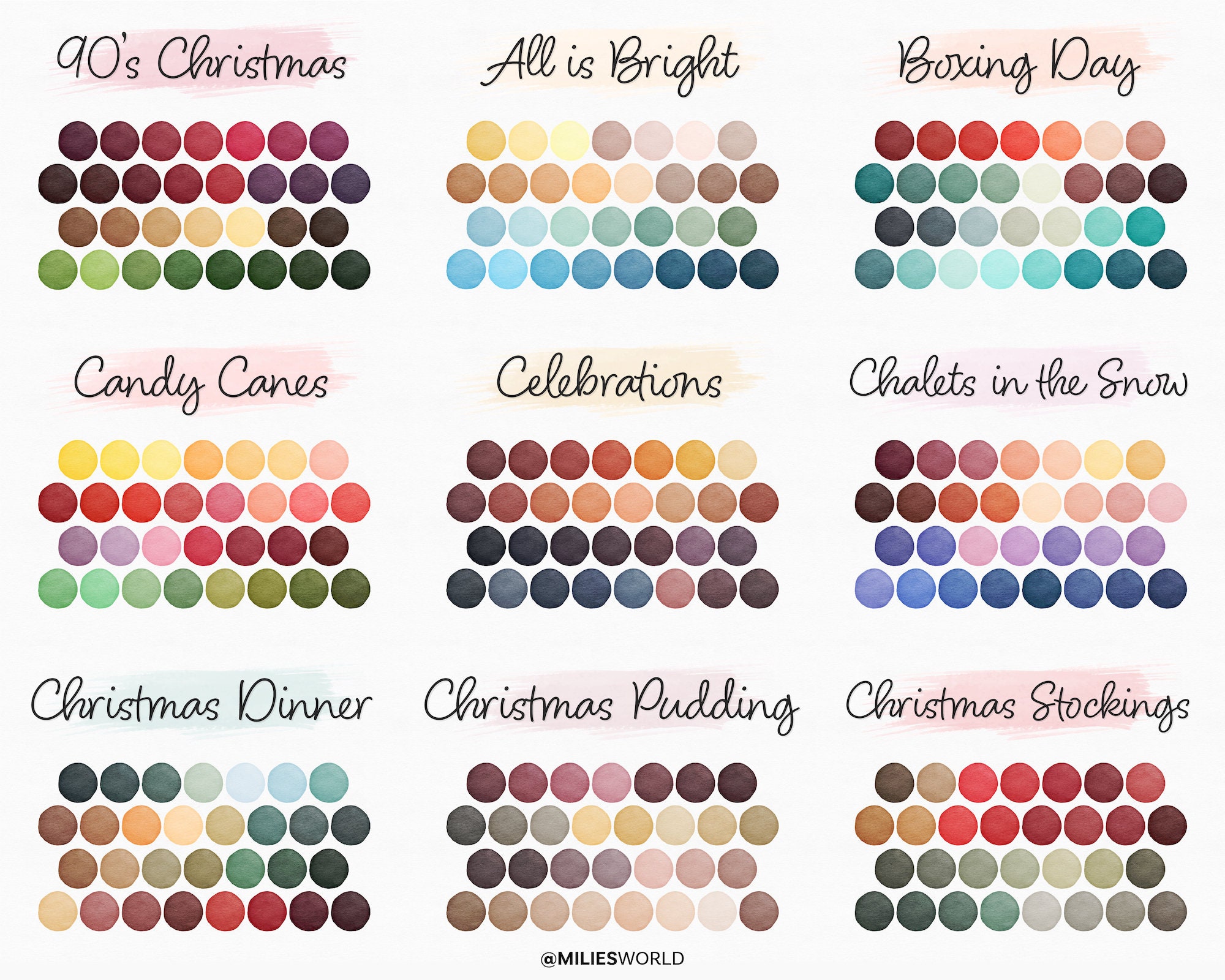 The Ultimate Christmas Color Palette Bundle 1800 Color Swatches, iPad ...