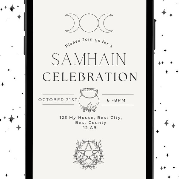 Samhain Party Invite | Minimal Samhain Invitation | Digital Samhain Invite