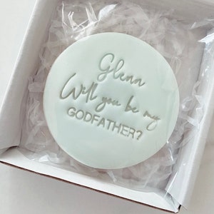 Will you be my Godmother Cookie Biscuit Cookie Gift Personalised Gifts Godmother Baby Presents Proposal image 3