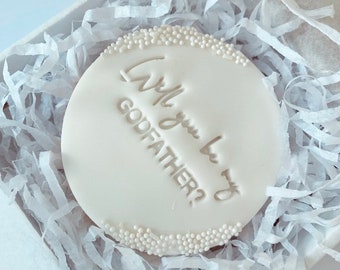 Will you be my Godfather Cookie | Biscuit | Cookie | Gift | Personalised Gifts | Godfather | Baby | Presents | Proposal