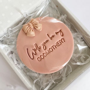 Will you be my Godmother Cookie Biscuit Cookie Gift Personalised Gifts Godmother Baby Presents Proposal image 5