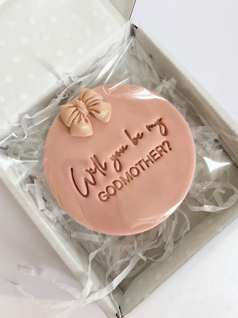 Will you be my Godmother Cookie Biscuit Cookie Gift Personalised Gifts Godmother Baby Presents Proposal image 5