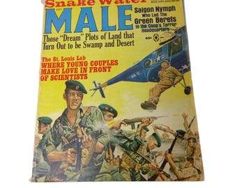 Vintage MALE Mens Adventure Magazine August 1966 Vol.16 No.8