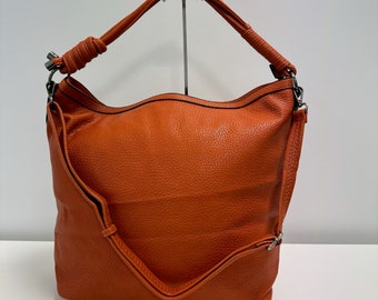 DAVY Handtasche Set, Hobo bag, Schultertasche, Henkeltasche, Umhängetasche,Slouchy Bag, große Tasche,mit Portemonnaie, Orange
