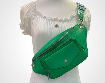 CLEO, sac crossbody XL, grand crossbag, sac banane avec compartiment avant, sac crossbody, sac à bandoulière pour femme, sac ceinture pour femme, vert