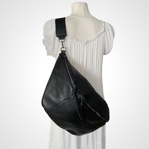 LUNA, XXL Crossbody Bag, Crossbag Black, Crossbody bag with interchangeable strap, round wallet, shoulder bag, bum bag, cross body bag, set