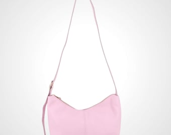 Bolsa de ombro feminina em couro legítimo, bolsa transversal pequena em couro, bolsa hobo, presente ideal para o dia a dia.