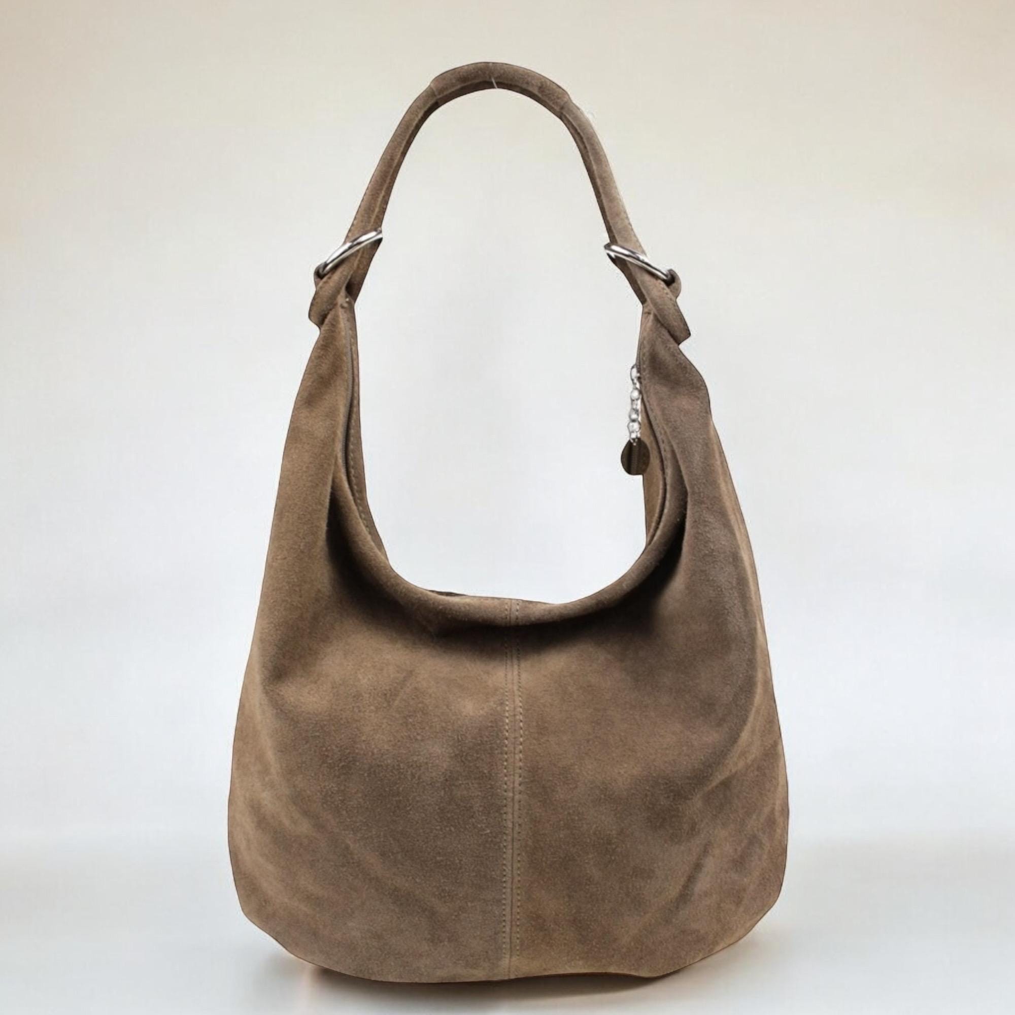 Wildleder tasche beige