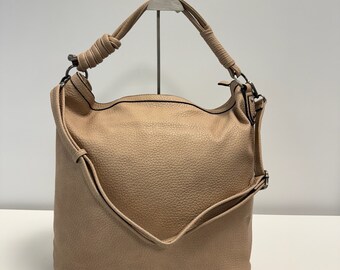 Ensemble de sac à main DAVY, sac hobo, sac à bandoulière, sac à poignée, sac crossbody, sac à bandoulière, sac slouchy, minimaliste, portefeuille, beige