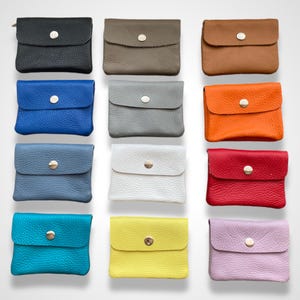Carteira para mulheres, bolsa de couro, carteira, porta-moedas, bolsa com bolso para moedas, feita à mão, mini bolsa, carteira pequena