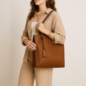 Leder Shopper Handtasche, Einkaufstasche, Tote Bag, Schultertasche, Alltagstasche, extra Fach, große Tasche, Tragetasche Leder,Pink