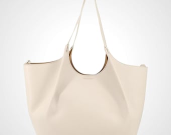 Bolsa shopper tamanho XL em couro legítimo para mulheres, bolsa grande em couro com fecho magnético, bolsa de ombro, bolsa hobo com bolso interno.