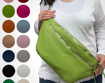 MAJA, Bolso bandolera XXL, Bolso cruzado, Bolso de hombro, Bolso de vientre, Bolso bandolera, Bolso de cadera, Bolso de media luna, Bolso cruzado, Bolso de luna | selección de color