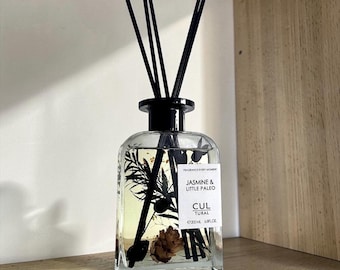 Elegant room fragrance with jasmine - NATURE fragrance vase, fragrance sticks in a glass vase | 200ml