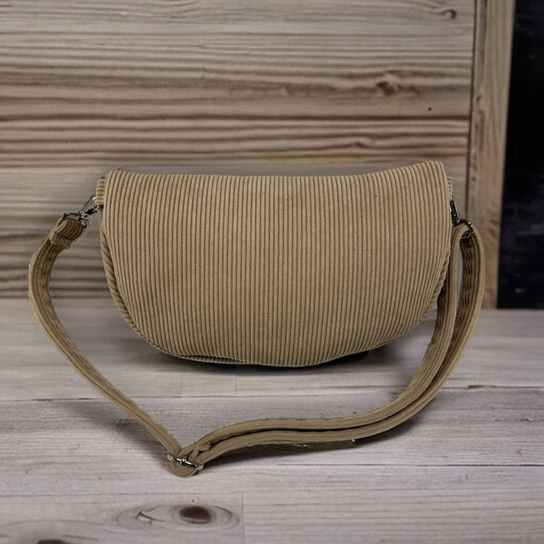 Crossbody Bag Cord, Cordtasche, cord Tasche, cord Bauchtasche, Crossbag, Bauchtaschen, Umhängetasche, Crossbody bags, Gürteltasche, Beige Bild 5