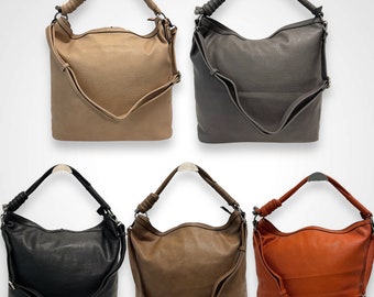 DAVY Handtasche Set, Hobo bag, Schultertasche, Henkeltasche, Crossbody Bag, Umhängetasche,Slouchy Bag, minimalistisch,Portemonnaie, 5 Farben