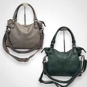 Women's handbag DAVY, hobo bag, shoulder bag, handle bag, sail rope strap, shoulder bag, slouchy bag, large bag, brown image 10