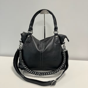 Women's handbag DAVY, hobo bag, shoulder bag, handle bag, sail rope strap, shoulder bag, slouchy bag, large bag, brown image 6
